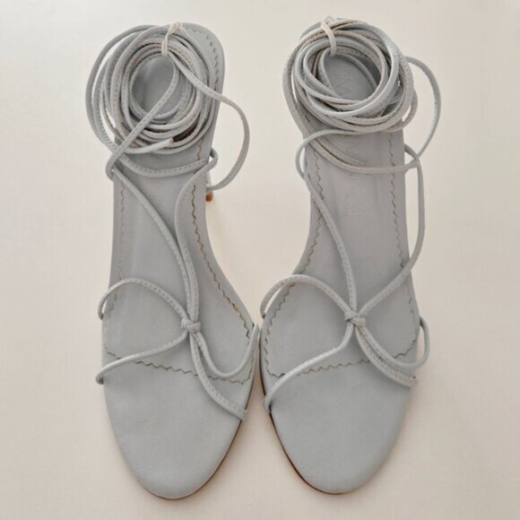 Zimmermann Powder Blue Lace Up High Heels Shoes b71e - Picture 7 of 7